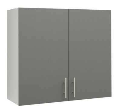 Jd Greta Kitchen Wall Unit 800mm Storage Cabinet With Doors And Shelf 80Cm - Grey Matt - image 1