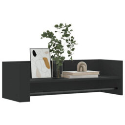 Berkfield Wall Shelf Black 100X35X30.5 Cm Engineered Wood - thumbnail 3