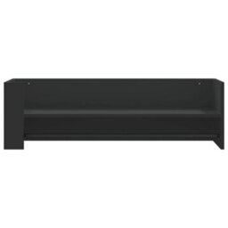 Berkfield Wall Shelf Black 100X35X30.5 Cm Engineered Wood - thumbnail 4