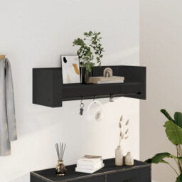 Berkfield Wall Shelf Black 100X35X30.5 Cm Engineered Wood - thumbnail 1