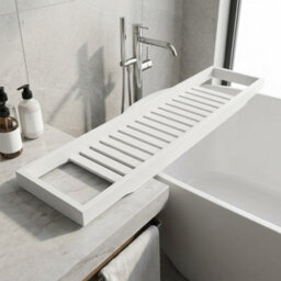 Luxury Bamboo Bath Tray Caddy For Bathtub With Tablet Stand, Book Holder And Wine Glass Holder - thumbnail 5