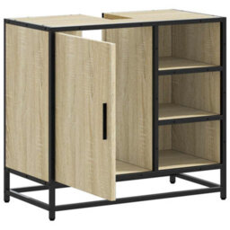 Berkfield Bathroom Sink Cabinet Sonoma Oak 65X33X60 Cm Engineered Wood - thumbnail 6
