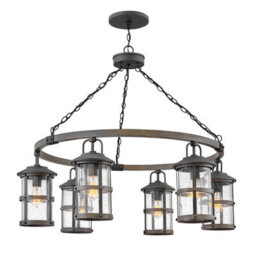 Luminosa Lighting Luminosa Hinkley Lakehouse Outdoor Pendant Ceiling Light Aged Zinc With Driftwood Grey, Ip44 - thumbnail 1