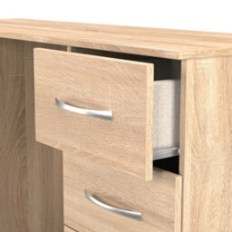 Hampshire 6 Drawer Kneehole Desk In Bardolino Oak (Ready Assembled) - thumbnail 6
