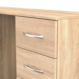 Hampshire 6 Drawer Kneehole Desk In Bardolino Oak (Ready Assembled) - thumbnail 5