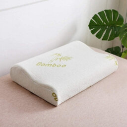 Homes & Linen Contour Memory Foam Pillow With Free Bamboo Cover Cervical Massage Deep Sleep Neck Pillow Soft Support Removable Washable Cover - thumbnail 2