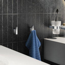 Smedbo Polished Chrome Towel Hook Wall Mounted Bathroom Storage - thumbnail 2