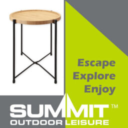Collapsible Bamboo Table / Tray Round Side Strong Frame - thumbnail 4
