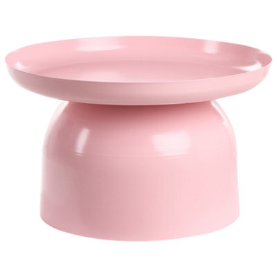 Beliani Coffee Table Torrens Metal Pastel Pink - image 1