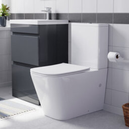 Nes Home 500mm 2 Drawers Anthracite Basin Vanity Unit & Close Coupled Toilet Set - thumbnail 3