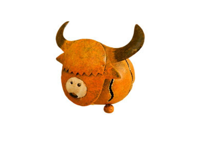 Metal Hanging Highland Cow Animal Tea Light Candle Holder - image 1