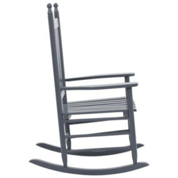 Walplus Rocking Chair With Curved Seat Grey Poplar Wood - thumbnail 3