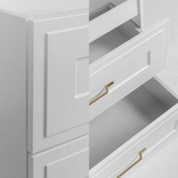 Heze Furniture Classic 2 Bathroom Vanity Units Wall Cabinets Set 35Cm & 80Cm With Worktop - White - thumbnail 4