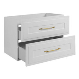 Heze Furniture Classic 2 Bathroom Vanity Units Wall Cabinets Set 35Cm & 80Cm With Worktop - White - thumbnail 2