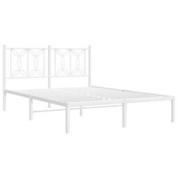 Berkfield Metal Bed Frame Without Mattress With Headboard White 140X200Cm - thumbnail 3