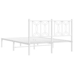Berkfield Metal Bed Frame Without Mattress With Headboard White 140X200Cm - thumbnail 6