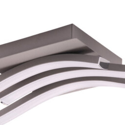 Happy Homewares Modern Triple Wavy Strip Flush Led Ceiling Light Fixture In Matte Grey Sand - thumbnail 4