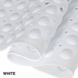 Ameha White Shower Bath Mat 38X 70 Cm Anti Mould & Mildew With Strong Suction Cups Grip And Drain Holes Pvc Rubber Shower Mats - thumbnail 3
