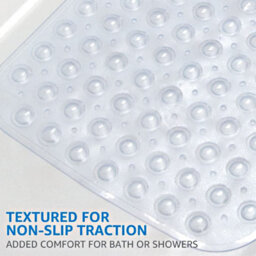 Ameha White Shower Bath Mat 38X 70 Cm Anti Mould & Mildew With Strong Suction Cups Grip And Drain Holes Pvc Rubber Shower Mats - thumbnail 9