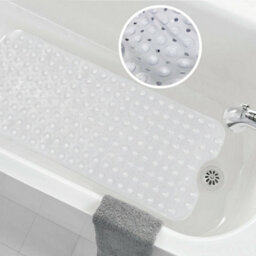 Ameha White Shower Bath Mat 38X 70 Cm Anti Mould & Mildew With Strong Suction Cups Grip And Drain Holes Pvc Rubber Shower Mats - thumbnail 8