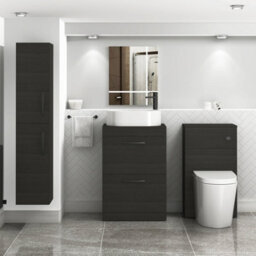 Royal Bathrooms Turin 800mm Freestanding Bathroom Vanity Unit With Sink 2 Drawer Hale Black & Peak Countertop Basin - thumbnail 3