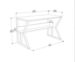 Decorotika Wake Study And Writing Desk Gold And White - thumbnail 4