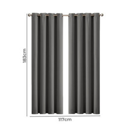 Marlow Blackout Curtains Window Curtain Draperies Pair Eyelet Bedroom Decor - thumbnail 2