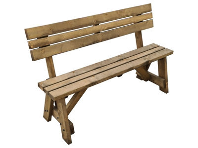 Arbor Garden Solutions Victoria  Garden Fence Bench With Back-Rest (4Ft, Rustic Brown Finish) - image 1