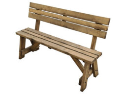 Arbor Garden Solutions Victoria  Garden Fence Bench With Back-Rest (4Ft, Rustic Brown Finish) - thumbnail 3