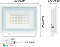 Aigostar 30W Led Floodlight Outdoor, 2510 Lumen Outdoor Security Light, Waterproof Ip65 6500K Cool White - thumbnail 5