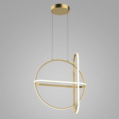 Luminosa Lighting Luminosa Modern Led Hanging Pendant Golden, Warm White 3000K 2000Lm Dimmable