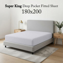Moonlight Bedding Super King Fitted Sheet 25Cm Deep Pocket-Hotel Quality Soft Easy Care Bed Sheet,(Silver, 180X200 Cm, 71X79 Inch) - thumbnail 6