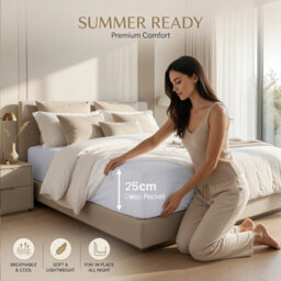 Moonlight Bedding Super King Fitted Sheet 25Cm Deep Pocket-Hotel Quality Soft Easy Care Bed Sheet,(Silver, 180X200 Cm, 71X79 Inch) - thumbnail 2