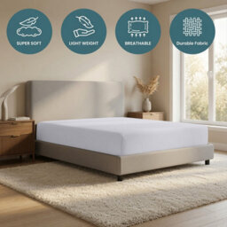 Moonlight Bedding Super King Fitted Sheet 25Cm Deep Pocket-Hotel Quality Soft Easy Care Bed Sheet,(Silver, 180X200 Cm, 71X79 Inch) - thumbnail 4