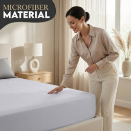Moonlight Bedding Super King Fitted Sheet 25Cm Deep Pocket-Hotel Quality Soft Easy Care Bed Sheet,(Silver, 180X200 Cm, 71X79 Inch) - thumbnail 5