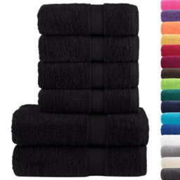 Berkfield Durable 6 Piece Premium Towel Set Solund Black 600 Gsm