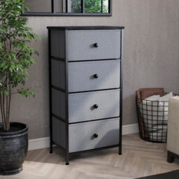 Lassic Vida Designs Chorley 4 Drawer Fabric Ukfr Chest Of Drawers, Grey & Black