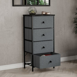 Lassic Vida Designs Chorley 4 Drawer Fabric Ukfr Chest Of Drawers, Grey & Black - thumbnail 2
