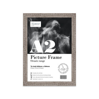 A2 Walnut Ornate Picture Frame (59.4 X 42Cm) Poster, Photo, Artwork, Gallery Wall Or Print - image 1
