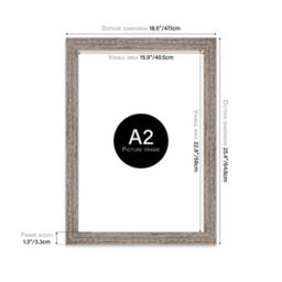 A2 Walnut Ornate Picture Frame (59.4 X 42Cm) Poster, Photo, Artwork, Gallery Wall Or Print - thumbnail 2