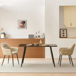 Sonara Dining Chair Faux Leather Modern Style For Dining Room Set Of 2 - thumbnail 3
