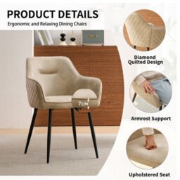 Sonara Dining Chair Faux Leather Modern Style For Dining Room Set Of 2 - thumbnail 4