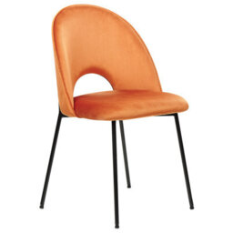 Beliani Set Of 2 Dining Chairs Covelo Velvet Orange - thumbnail 5