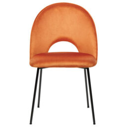 Beliani Set Of 2 Dining Chairs Covelo Velvet Orange - thumbnail 4
