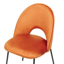 Beliani Set Of 2 Dining Chairs Covelo Velvet Orange - thumbnail 7