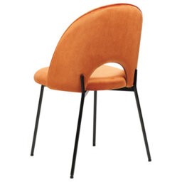 Beliani Set Of 2 Dining Chairs Covelo Velvet Orange - thumbnail 6