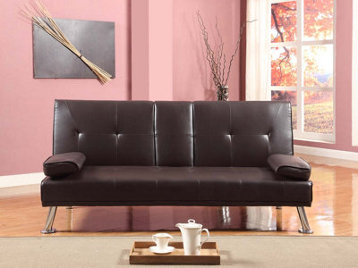 Comfy Living Verona Sofa Bed In Chocolate - image 1