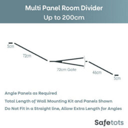 Safetots Premium Extra Tall Room Divider, Up To 200Cm Wide, White, 105Cm Tall, Multi Panel Barrier For Baby And Toddler - thumbnail 3