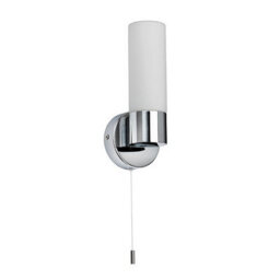 Luminosa Lighting Luminosa Pure 1 Light Bathroom Wall Light Chrome Ip44 With Opal Glass, E14 - thumbnail 2