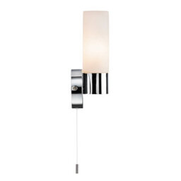 Luminosa Lighting Luminosa Pure 1 Light Bathroom Wall Light Chrome Ip44 With Opal Glass, E14 - thumbnail 3
